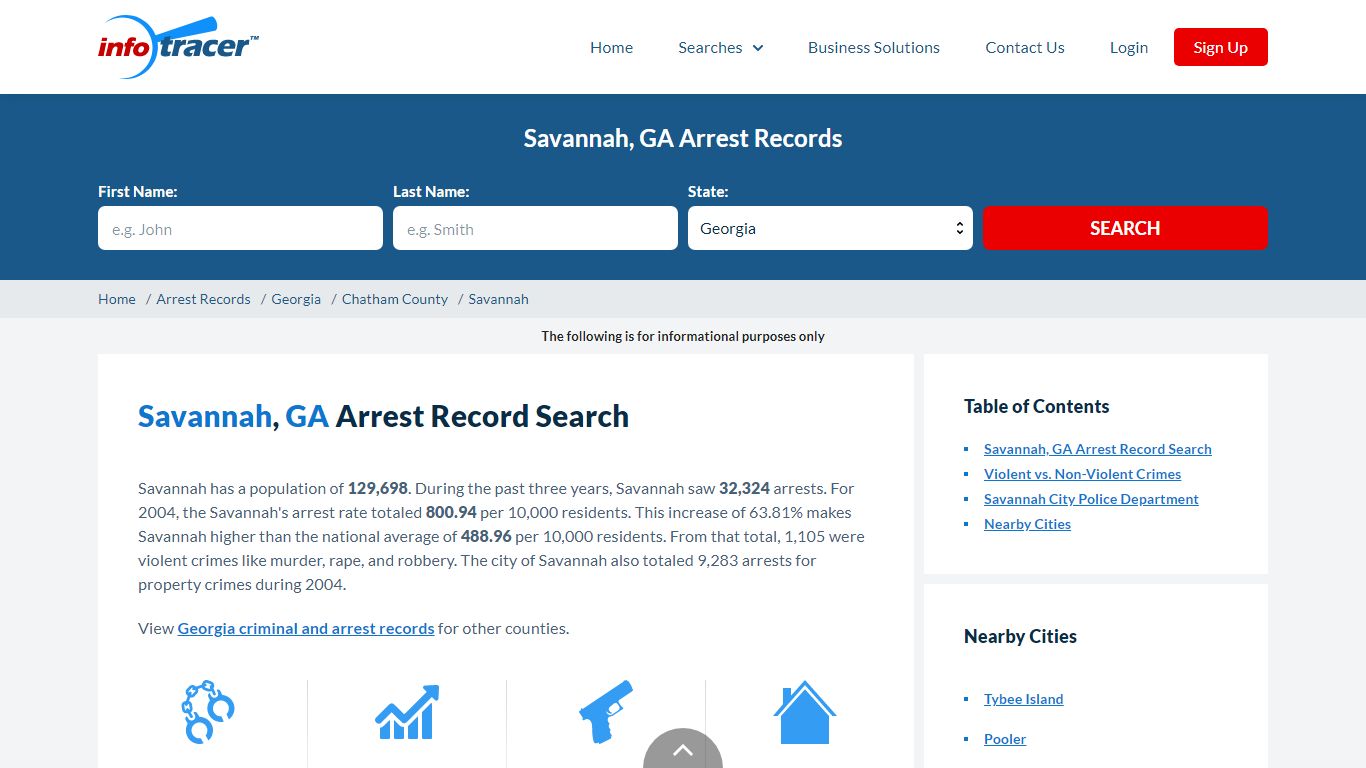 Search Savannah, GA Arrest Records Online - InfoTracer